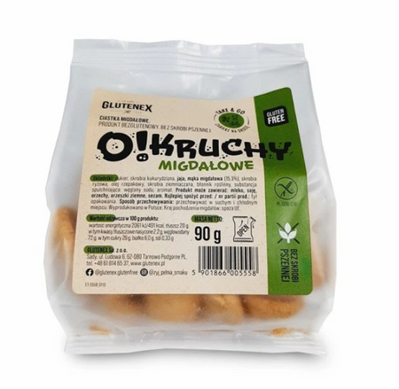 GLUTENEX CIASTKA MIGDAŁOWE BEZGLUTENOWE O!KRUCHY 90 g