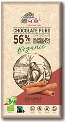 Czekolada gorzka 56% kakao z cynamonem BIO 100 g