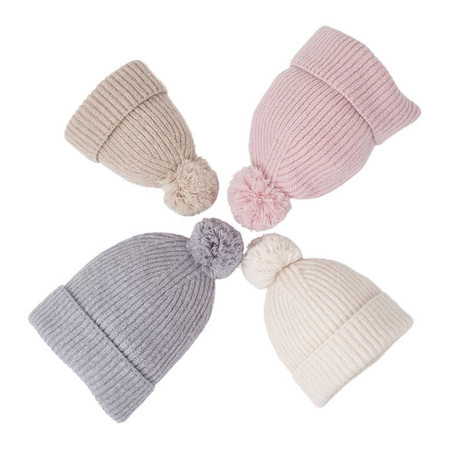 Lodger Czapeczka z wełny merino 100% beżowa Beige 1-2 lata