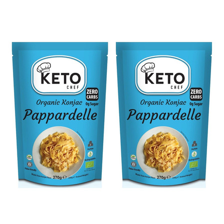 Zestaw: 2x Keto Chef Makaron Konjac Typu Noodle Pappardelle Bezglutenowy Bio 270g