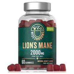WISESHROOMS Lion's Mane Gummies Hericum Soplówka Jeżowata na wsparcie oczyszczenia organizmu 60 żelek