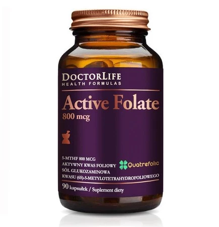 Active Folate aktywny kwas foliowy 800mcg suplement diety 90 kapsułek