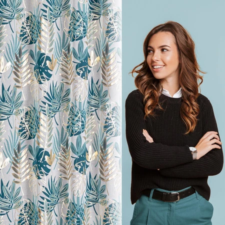 ZASŁONA GOTOWA KERI 140 X 250 CM TURKUSOWY