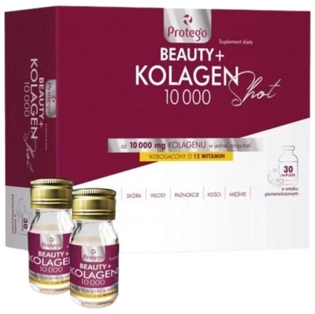 Protego Beauty+ Kolagen 10000 30 ampułek smak pomarańcza