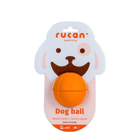 RUCAN BALL Medium Orange - M, średnio twarda, pomarańczowa piłka na przysmaki dla psa