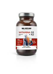 Big Nature Witamina D3 + K2 wsparcie dla kości, serca i odporności 150 kaps.