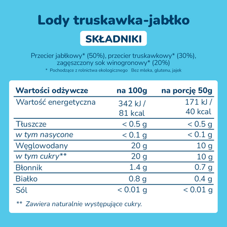 Smileat, BIO Smilados, Mus owocowy do mrożenia o smaku truskawki i jabłka, idealny na ząbkowanie 6m+, 5x50g