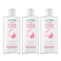 Zestaw: 3x Equilibra − Czysta woda różana orzeźwiająca − 200 ml