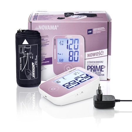 NOVAMA Prime+ PINK Ciśnieniomierz naramienny z delikatnym i szybkim pomiarem podczas pompowania