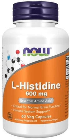 NOW Foods L-Histidine 600 mg Aminokwasy 60 kaps. vege