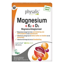 Physalis Magnez + K2 + D3 – magnez, witamina K2 i D3 - 30 tabl.