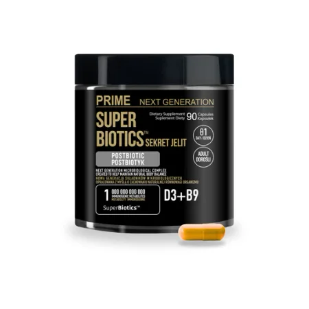 Prime Next Generation Postbiotyk z witaminą D3 i B9, 550 mg SuperBiotics™ 90 kaps. 90 dni stosowania