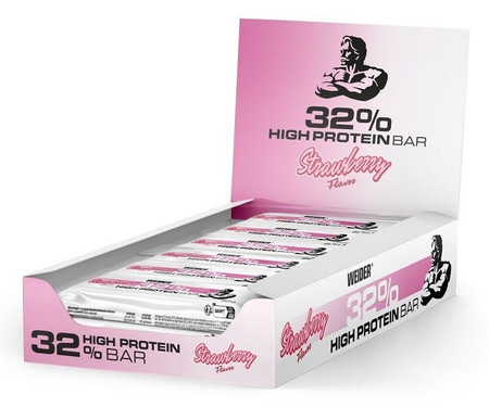 Wieder 32% High Protein Bar Baton proteinowy 12 szt. x 60g smak truskawka