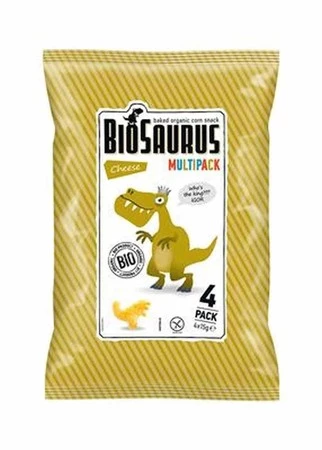 BioSaurus − Chrupki kukurydziane Dinozaury o smaku serowym bezgl. BIO − 4 x 15 g