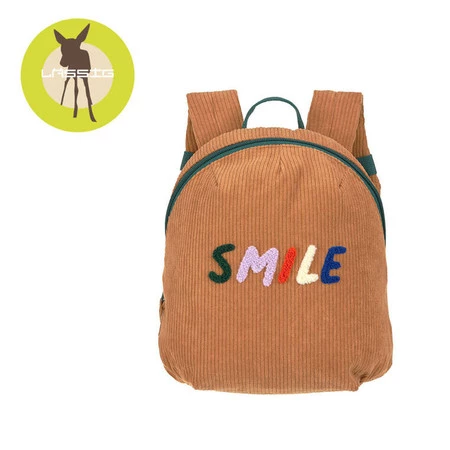 Lassig Plecak do przedszkola dla przedszkolaka sztruks Little Gang Smile caramel