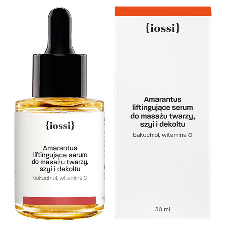 Iossi - Serum Liftingujące Amarantus do masażu twarzy, szyi i dekoltu z bakuchiolem, witaminą C 30 ml