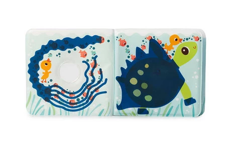 LILLIPUTIENS Magiczna książeczka do kąpieli z zabawką-gąbką Kaczorek Gaspard 0 m+