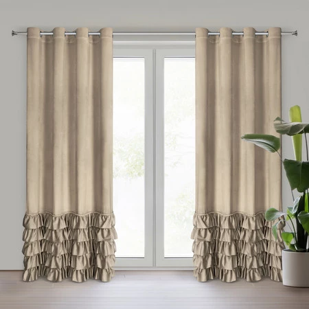 ZASŁONA GOTOWA CARLI 140 X 250 CM CIEMNOBEŻOWY