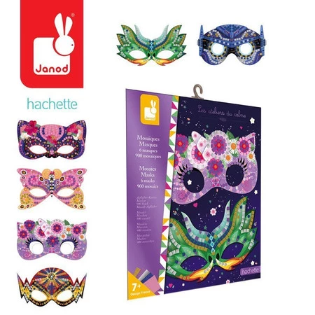Janod Zestaw kreatywny Mozaika Maski 7+