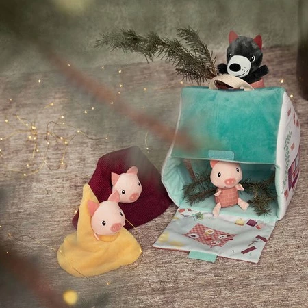 LILLIPUTIENS Zestaw 3 domków dla świnek i wilka 18 m+