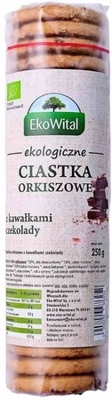 Ciastka orkiszowe pełnoziarniste  z kawałkami czekolady 250 g