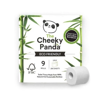 PAPIER TOALETOWY BAMBUSOWY TRZYWARSTWOWY 9 ROLEK - CHEEKY PANDA