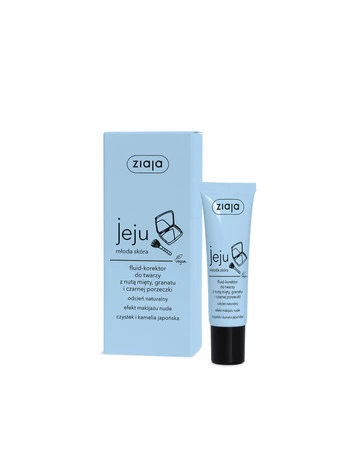 Ziaja Jeju, Fluid-korektor do twarzy z nutą mięty granatu i czarnej porzeczki Odcień Naturalny 30ml