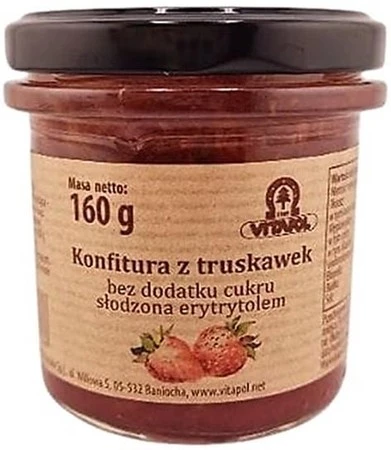 Konfitura z truskawek słodzona erytrytolem B/C 160g