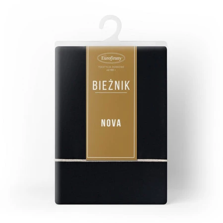 Bieżnik z srebrną lamówką szerokość: 40 cm, długość: 180 cm, kolor: czarny