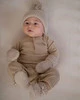 Lodger Buciki niechodki z wełny merino 100% jasnobeżowe Fleece Beige 0-6 m