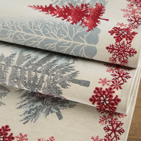 Obrus gobelinowy ze świątecznym wzorem rozm.: 45 x 140 cm, kolor: kremowy