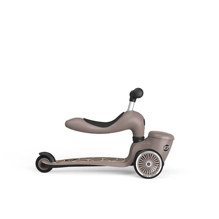 SCOOTANDRIDE Highwaykick 1 Lifestyle 2w1 Jeździk i hulajnoga z zamykanym schowkiem 1-5 lat Brown Lines