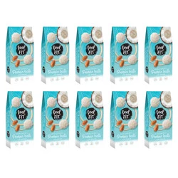 Zestaw 10x Feel FIT − Kulki proteinowe z migdałami bez cukru − 63 g