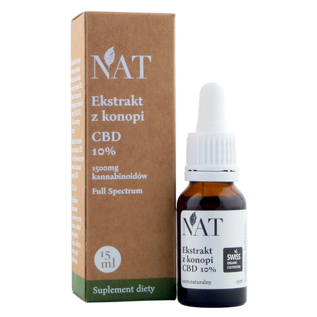 NAT − Olejek, ekstrakt z konopi 10% CBD − 15 ml