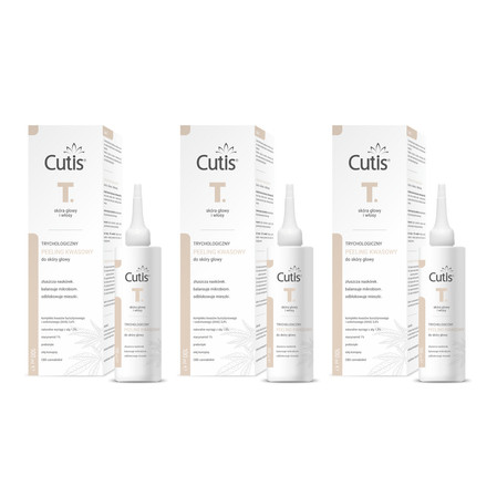 Zestaw: 3x Cutis T.-Trychologiczny Peeling kwasowy do skóry głowy 100 ml