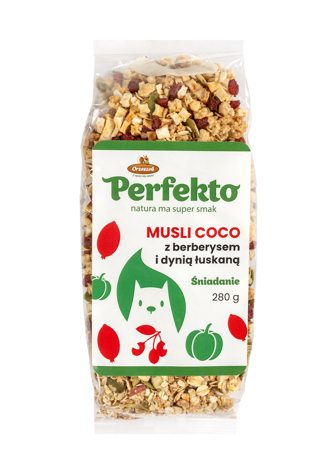 Orzeszek Musli Coco Z Berberysem I Dynią Łuskaną 280g - Nabea.pl