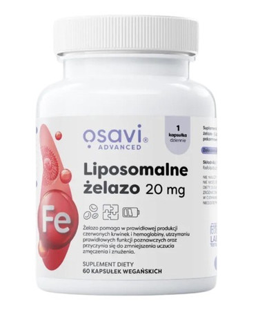 Osavi Liposomalne Żelazo, 20mg - 60 kaps.
