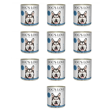 Zestaw 10x DOG'S LOVE Fisch - ryby z amarantusem, marchewką i mniszkiem lekarskim (800g)