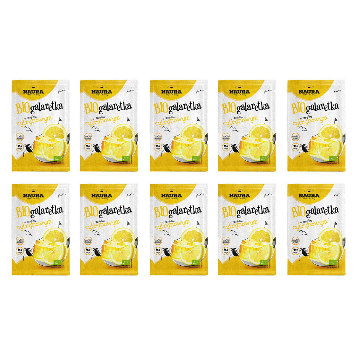 Zestaw 10 x Galaretka o smaku cytrynowym BIO 38 g - Nabea.pl