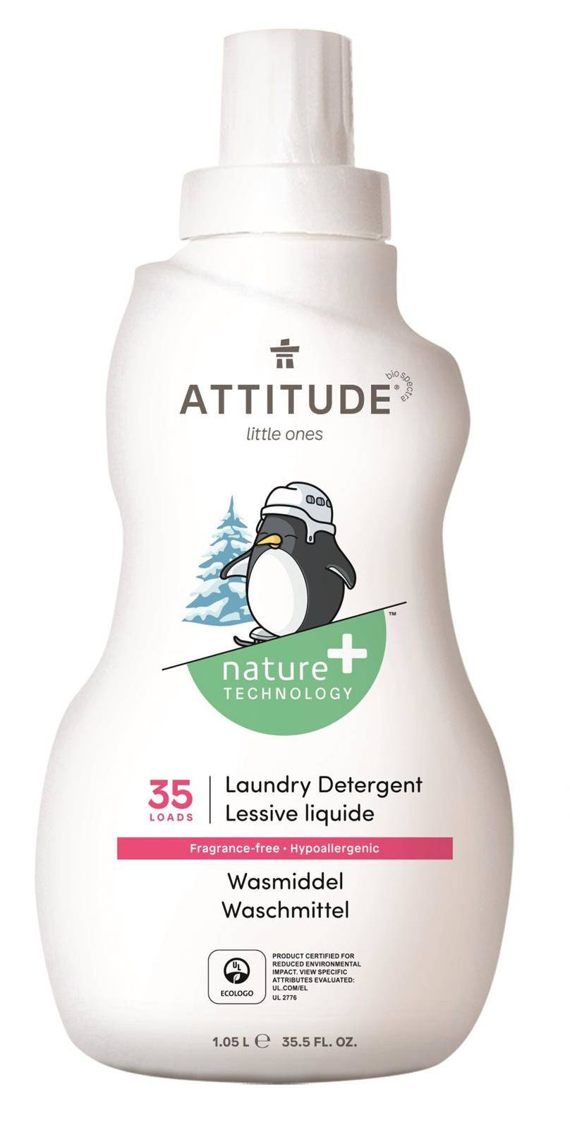 Attitude, Płyn do prania ubranek dziecięcych, Bezzapachowy (fragrance free), 35 prań, 1050 ml