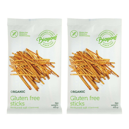Zestaw: 2x PALUSZKI LEKKO SOLONE BEZGLUTENOWE BIO 45 g - BIOPONT