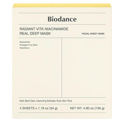 Radiant Vita Niacinamide Real Deep Mask rozświetlająca maska w płachcie 4x34g