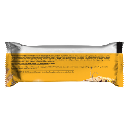 Zestaw: 10x Bakalland BA! Baton zbożowy banan 40g