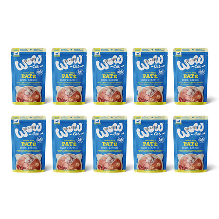 Zestaw 10x WOW CAT Junior Huhn Garnelen - kurczak z krewetkami dla kociąt (125g)