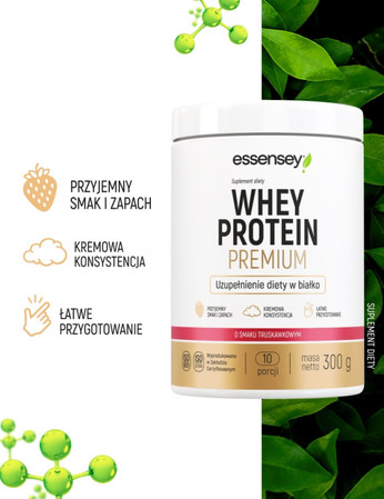 ESSENSEY WHEY PROTEIN PREMIUM odżywka białkowa WPC 300g smak truskawka