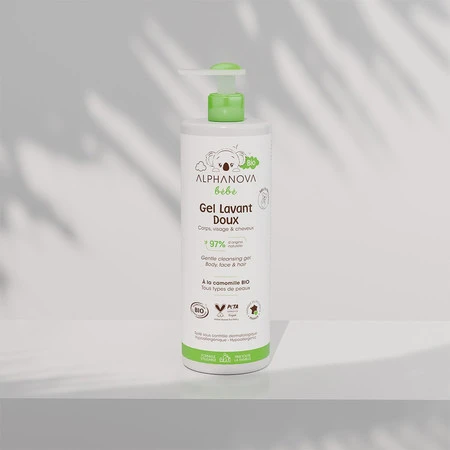 Alphanova Bebe Bio, Delikatny żel myjący dla niemowląt 2 w 1, 400ml
