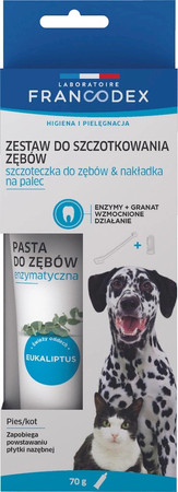 FRANCODEX Zestaw do czyszczenia zębów psa kota 70g