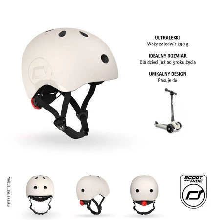 SCOOTANDRIDE Kask S-M dla dzieci 3+ Ash