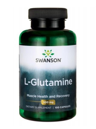 SWANSON L-Glutamina 500mg, 100kaps.