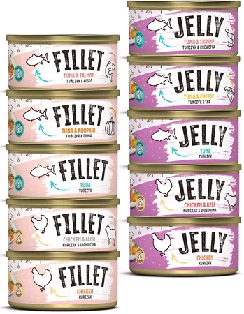 MR.BANDIT Jelly Chicken / Beef Kurczak Wołowina dla kota 80g